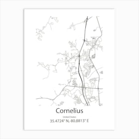 Cornelius,United States Minimalist Map Art Print