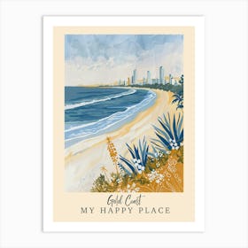 My Happy Place Gold Coast 1 Travel Poster Art Print