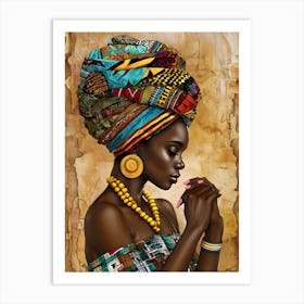 Elegant African Women Painting Digital Art Print - Figurative Ethnic Wall Decor Art Print