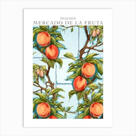 Mercado De La Fruta Peaches Illustration 4 Poster Art Print