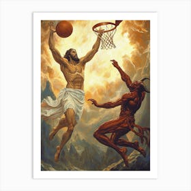 Jesus Vs Demon Art Print