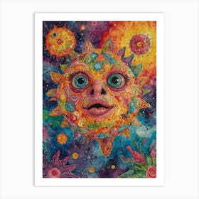 Psychedelic Sun 2 Art Print