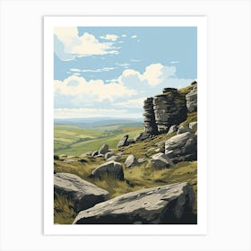 Dartmoor National Park England 2 Hiking Trail Landscape Art Print