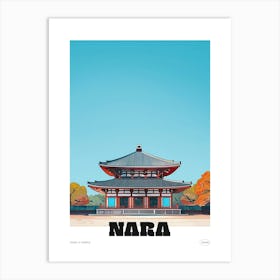 Todai Ji Temple Nara 3 Colourful Illustration Poster Art Print