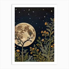 William Morris Moonlight In The Garden 1 Art Print