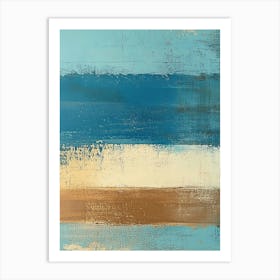 Blue And Brown Abstract Art Print