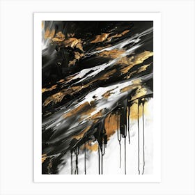 Abstract Black And Gold Painting 111 Art Print