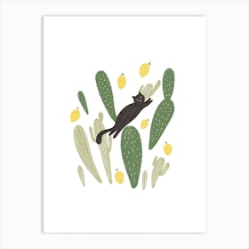 Cactus Cat Art Print