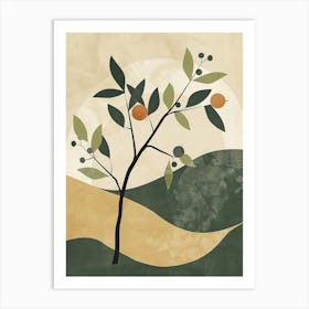 Pear Tree Minimal Japandi Illustration 2 Art Print