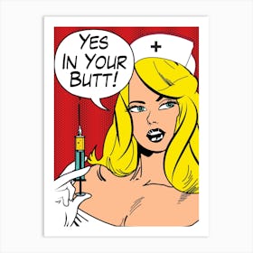 Pop Art Blondie Nurse Art Print