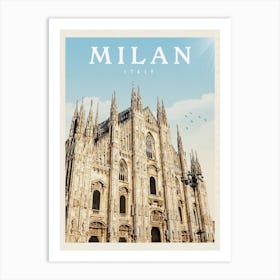 Milan Italy Travel Poster Art Print