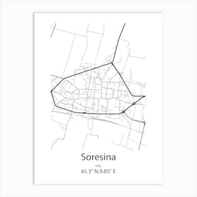 Soresina,Italy Minimalist Map Art Print