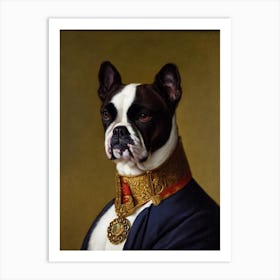 Bulldog Renaissance Portrait Oil Painting Art Print