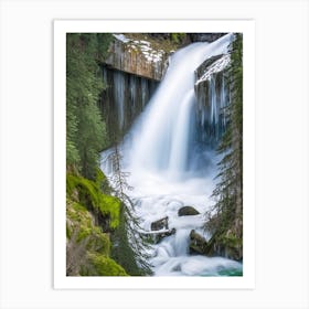 Icicle Creek Falls, United States Realistic Photograph (1) Art Print