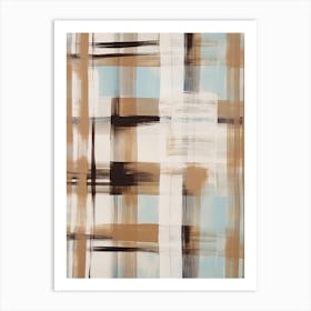 Brown Tones Plaid Pattern 0 Art Print