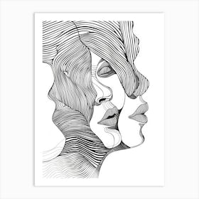 Abstract Women Faces 1 Art Print