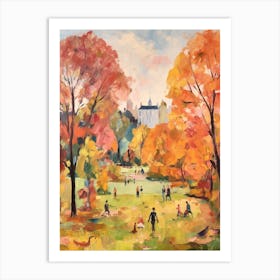 Autumn City Park Painting Brockwell Park London 1 Art Print