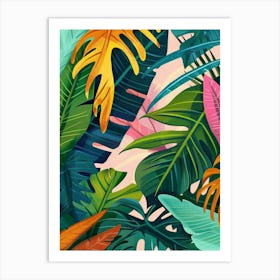 Tropical Leaves Background Art Print