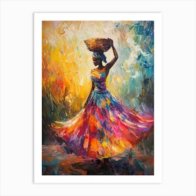 African Woman With Basket 13 Art Print