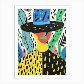 Man In Hat Style Abstract 2 Art Print