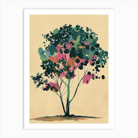 Eucalyptus Tree Colourful Illustration 2 Art Print