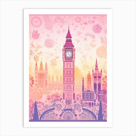 London In Risograph Style 1 Art Print