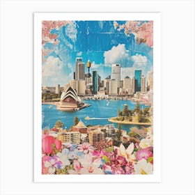 Sydney   Retro Collage Style 3 Art Print