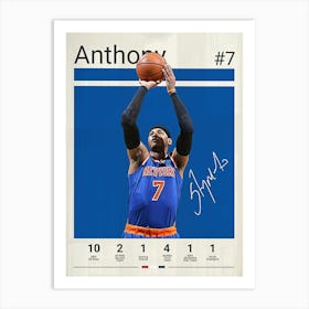 Carmelo Anthony 1 Art Print