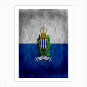 San Marino Flag Texture Art Print