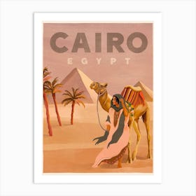 Vintage Travel Cairo Egypt Art Print