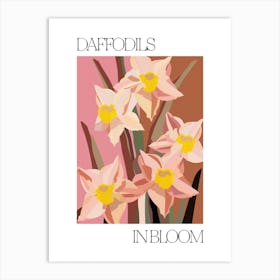 Daffodils In Bloom Flowers Bold Illustration 1 Art Print