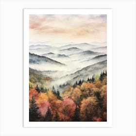 Autumn Forest Landscape The Vosges Mountains France Art Print