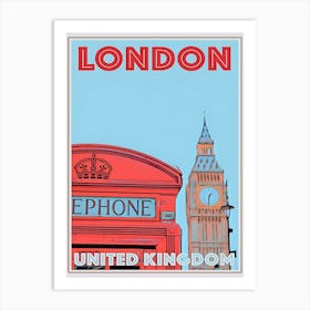 London Telephone Box Art Print