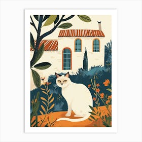 Exotic Shorthair Cat Storybook Illustration 1 Art Print