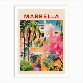 Marbella Spain 2 Fauvist Travel Poster Art Print