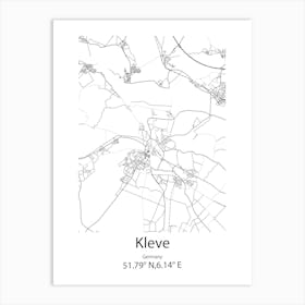 Kleve,Germany Minimalist Map Art Print