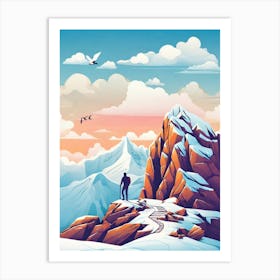 Mountaineer In The Snow Art Print