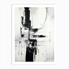 Cosmic Symphony Abstract Black And White 6 Art Print