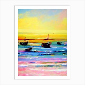 Ngapali Beach, Myanmar Bright Abstract Art Print