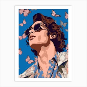 Harry Styles Blue Butterfly 1 Art Print