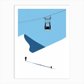 Hotham, Australia Minimal Skiing Poster Art Print