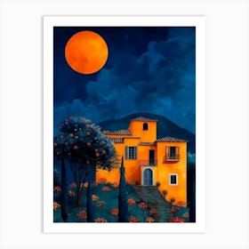 House At Night Art Print