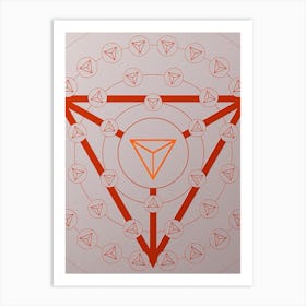 Geometric Glyph Abstract Circle Array in Tomato Red n.0287 Art Print