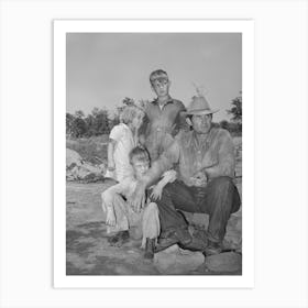 Father And His Children Living Near Sallisaw, Oklahoma By Russell Lee Art Print