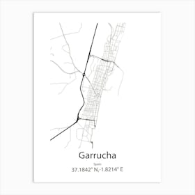 Garrucha,Spain Minimalist Map Art Print