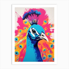 Andy Warhol Style Bird Peacock 1 Art Print