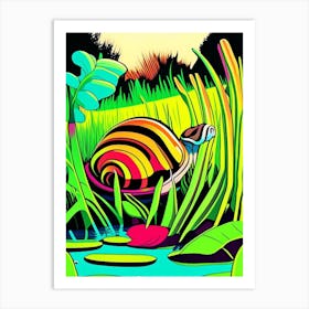 Garden Snail In Wetlands 1 Pop Art Art Print