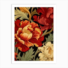 Peony Flower Pattern Art Print