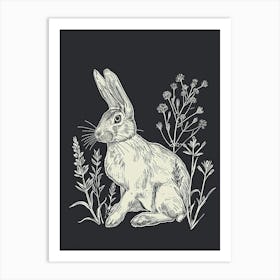 Rhinelander Rabbit Minimalist Illustration 1 Art Print