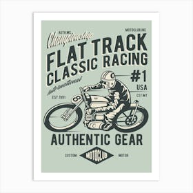 Flat Track Classic Racing 1 Art Print